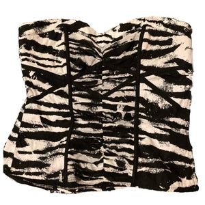 Bebe zebra print corset top size small medium